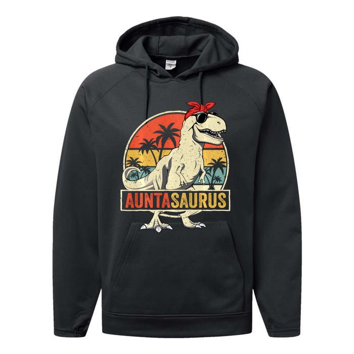 Granny Dinosaur Of The Birthdaymatching Family Long Sleeve Performance Fleece Hoodie