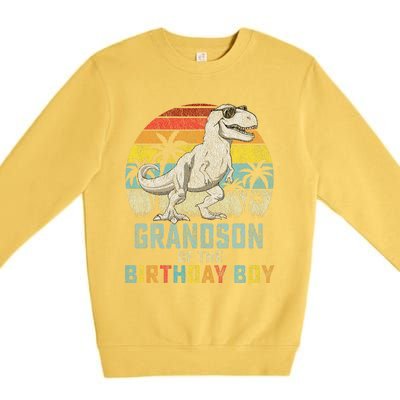 Grandson Dinosaur Of The Birthday Matching Family Premium Crewneck Sweatshirt