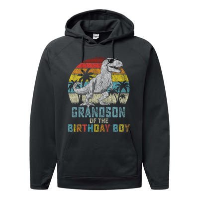 Grandson Dinosaur Of The Birthday Matching Family Performance Fleece Hoodie