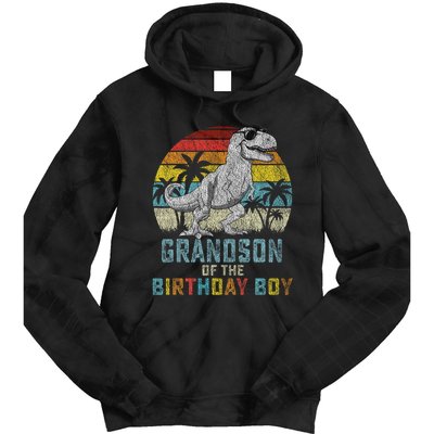 Grandson Dinosaur Of The Birthday Matching Family Tie Dye Hoodie