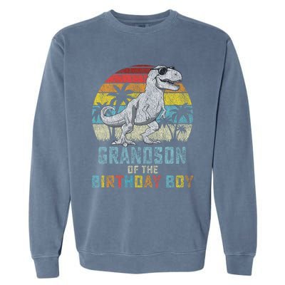 Grandson Dinosaur Of The Birthday Matching Family Garment-Dyed Sweatshirt