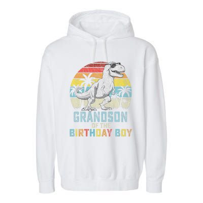 Grandson Dinosaur Of The Birthday Matching Family Garment-Dyed Fleece Hoodie