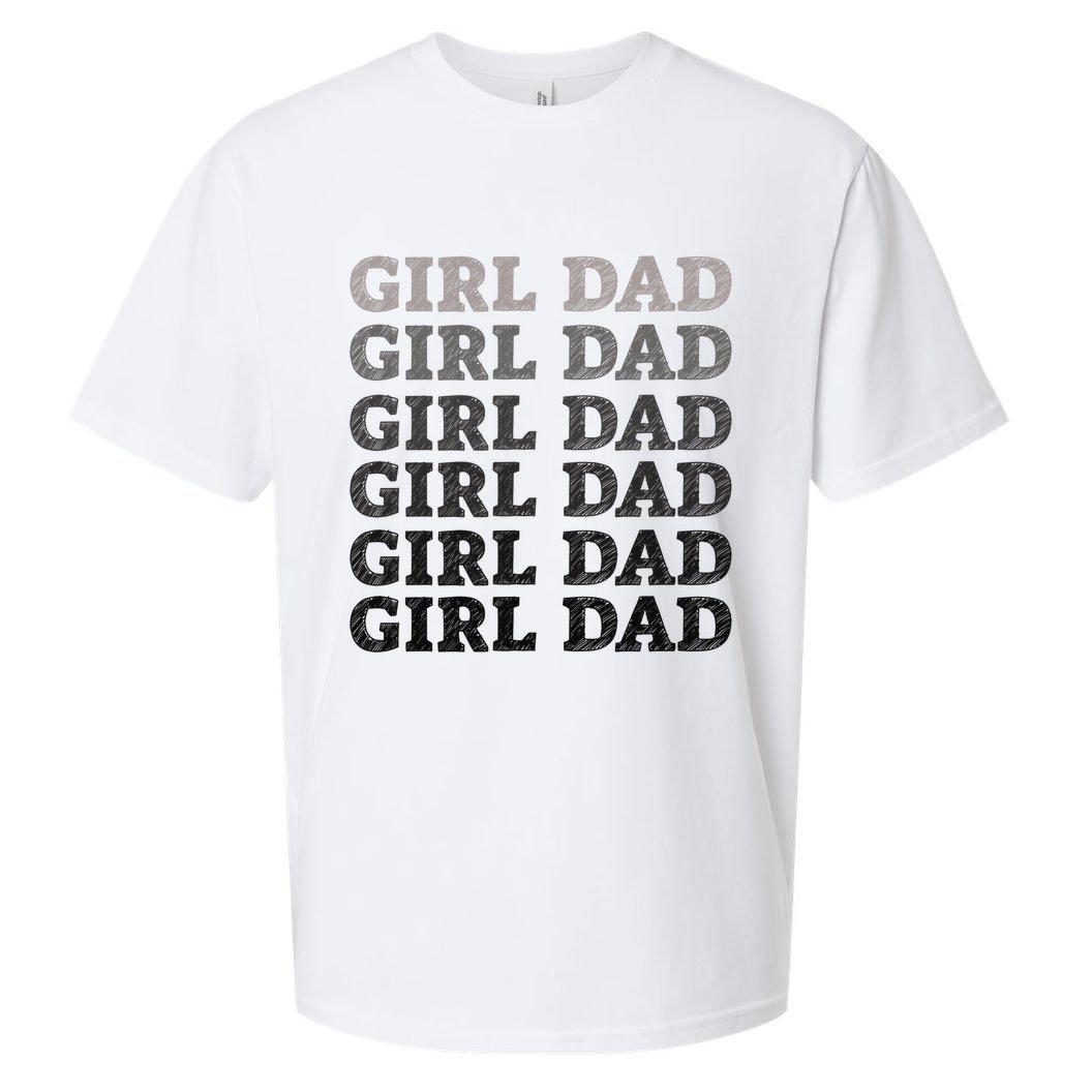 Girl Dad Outnumbered Proud New Father Gift Sueded Cloud Jersey T-Shirt