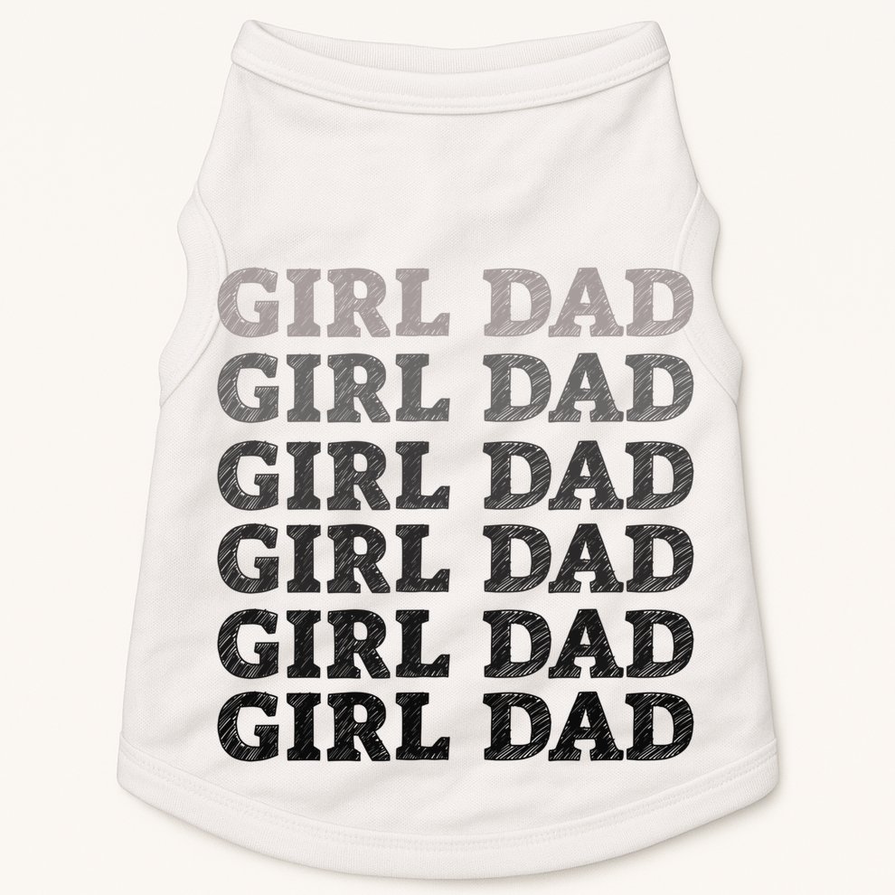 Girl Dad Outnumbered Proud New Father Gift Doggie Tank
