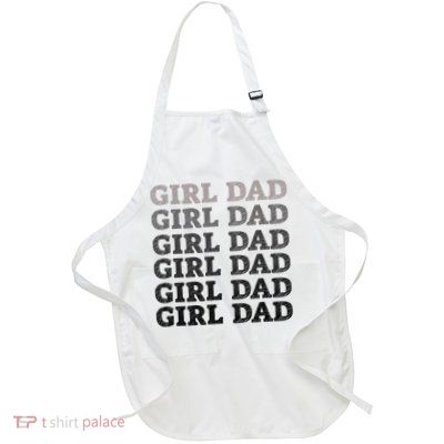 Girl Dad Outnumbered Proud New Father Gift Full-Length Apron With Pockets