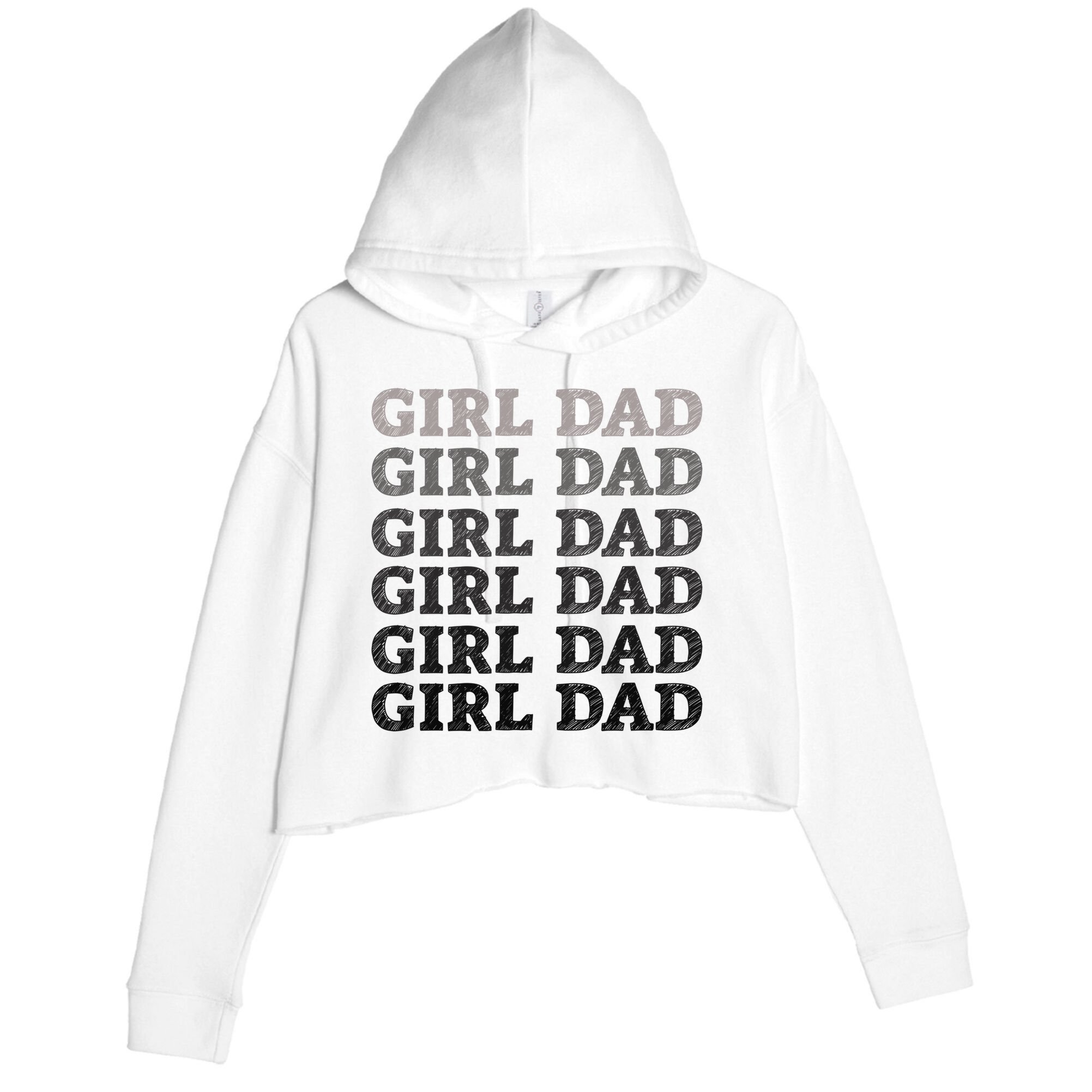 Girl Dad Outnumbered Proud New Father Gift Crop Fleece Hoodie