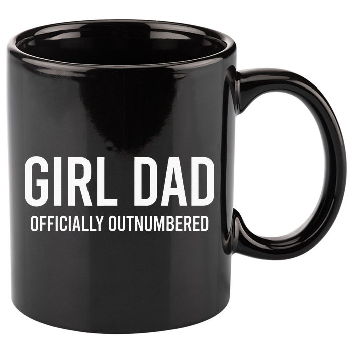 Girl Dad Officially Outnumbered Funny 11oz C Handle Ceramic Mug