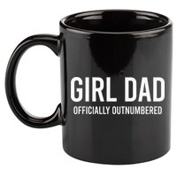 Girl Dad Officially Outnumbered Funny 11oz C Handle Ceramic Mug