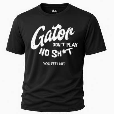 Gator DonT Play No Shit White Vintage Humor Performance Shirt