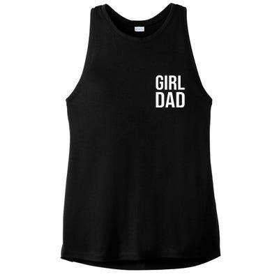 Girl Dad Pocket Print Daddy Papa Father's Day Ladies PosiCharge Tri-Blend Wicking Tank