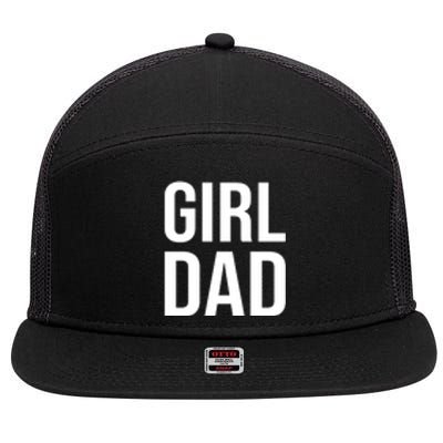 Girl Dad Pocket Print Daddy Papa Father's Day 7 Panel Mesh Trucker Snapback Hat