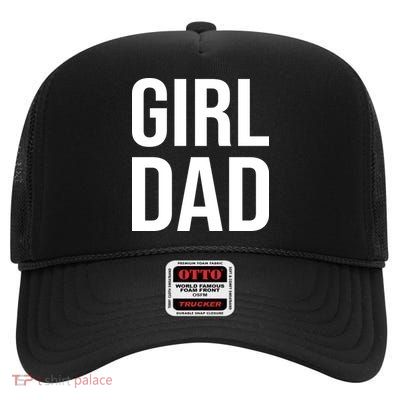 Girl Dad Pocket Print Daddy Papa Father's Day High Crown Mesh Back Trucker Hat