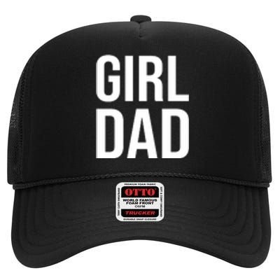 Girl Dad Pocket Print Daddy Papa Father's Day High Crown Mesh Back Trucker Hat