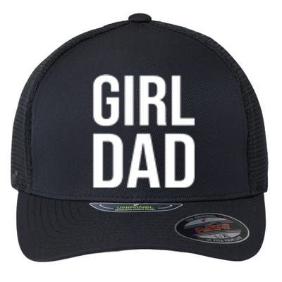 Girl Dad Pocket Print Daddy Papa Father's Day Flexfit Unipanel Trucker Cap