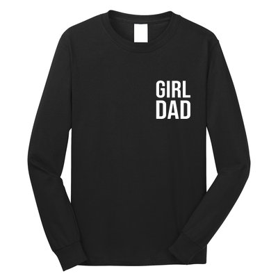 Girl Dad Pocket Print Daddy Papa Father's Day Long Sleeve Shirt