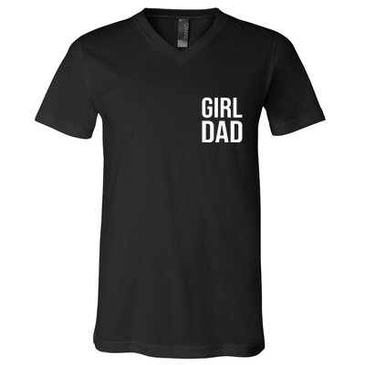 Girl Dad Pocket Print Daddy Papa Father's Day V-Neck T-Shirt