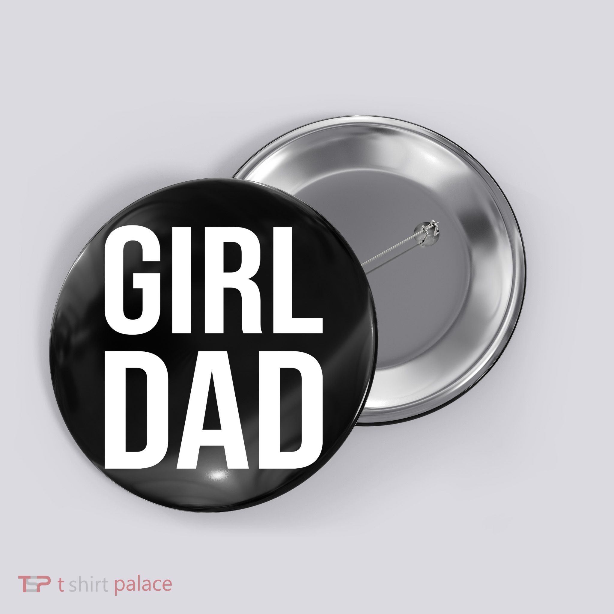 Girl Dad Pocket Print Daddy Papa Father's Day Button