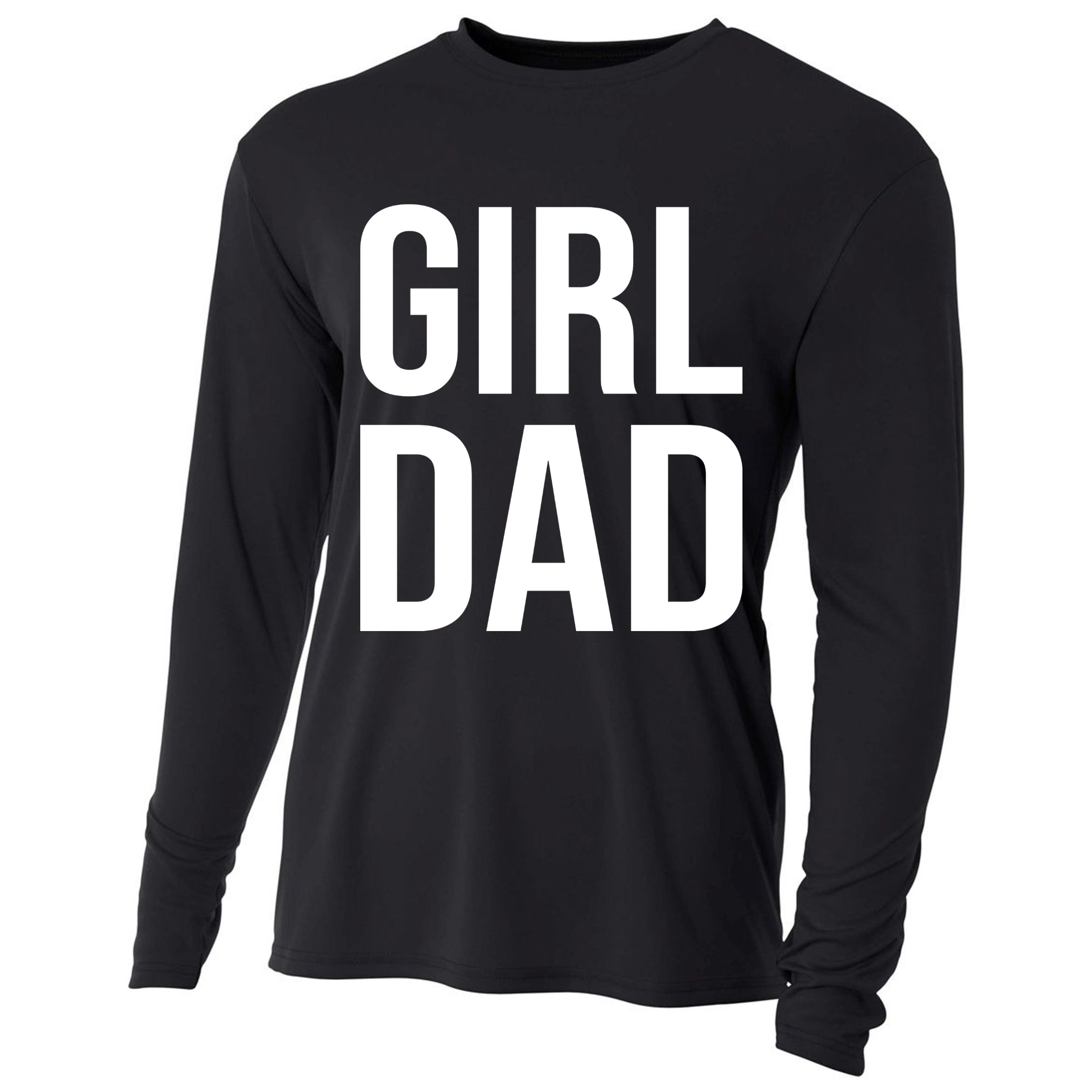 Girl Dad Pocket Print Daddy Papa Father's Day Cooling Performance Long Sleeve Crew