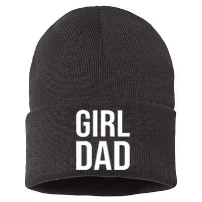 Girl Dad Pocket Print Daddy Papa Father's Day Sustainable Knit Beanie