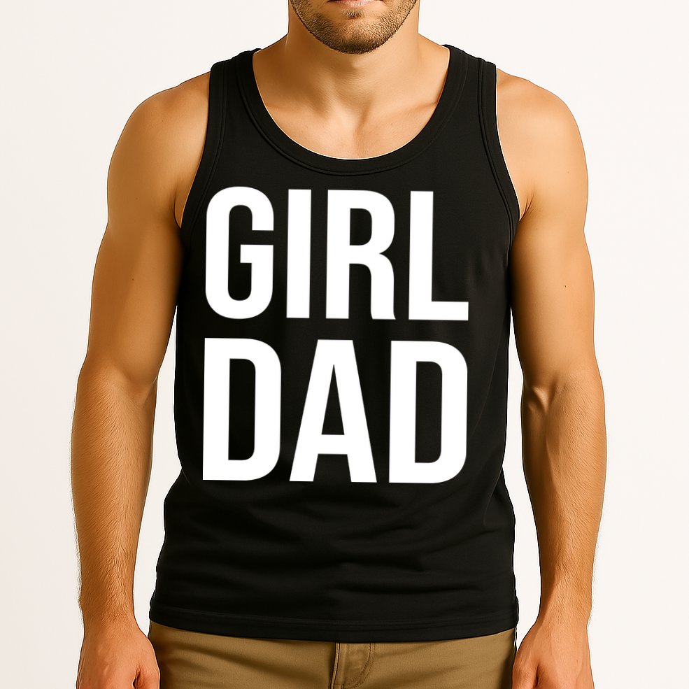Girl Dad Pocket Print Daddy Papa Father's Day Tank Top