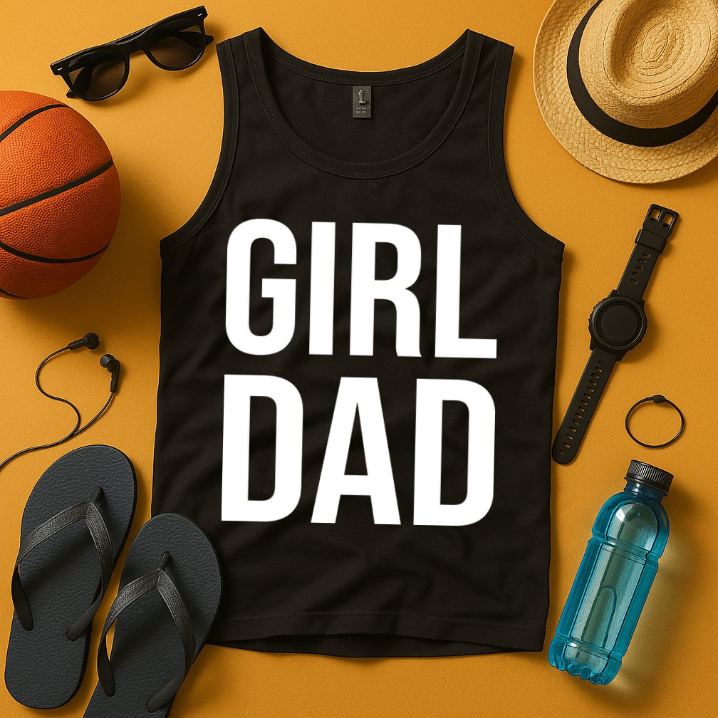 Girl Dad Pocket Print Daddy Papa Father's Day Tank Top