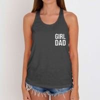 Girl Dad Pocket Print Daddy Papa Father's Day Women's Knotted Racerback Tank