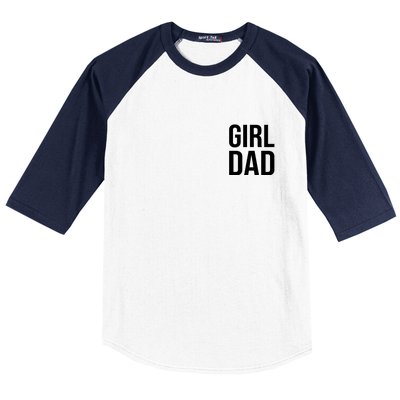 Girl Dad Pocket Print Daddy Papa Father's Day Baseball Sleeve Shirt