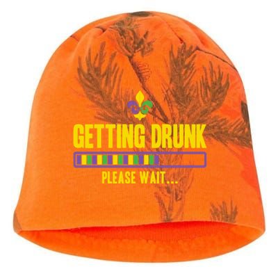 Getting Drunk Please Wait Mardi Gras Party Ing Cute Gift Kati - Camo Knit Beanie