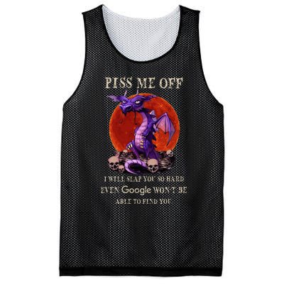 Grumpy Dragon Piss Me Off I Will Slap You So Hard Mesh Reversible Basketball Jersey Tank