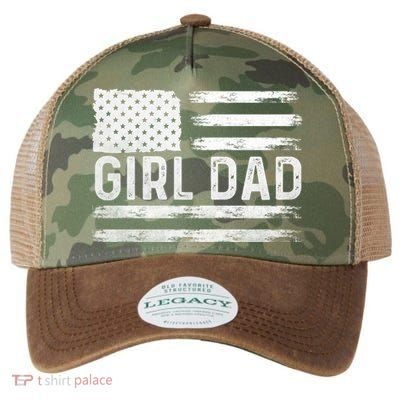 Girl Dad Proud FatherS Day Distressed Flag Apparel Legacy Tie Dye Trucker Hat