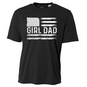 Girl Dad Proud FatherS Day Distressed Flag Apparel Cooling Performance Crew T-Shirt