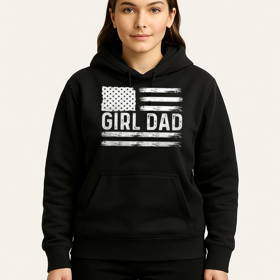Girl Dad Proud FatherS Day Distressed Flag Apparel Hoodie