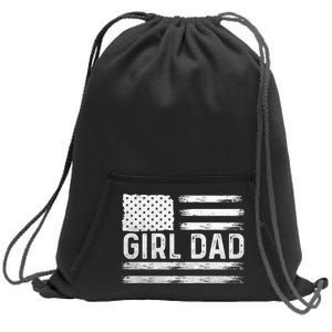 Girl Dad Proud FatherS Day Distressed Flag Apparel Sweatshirt Cinch Pack Bag