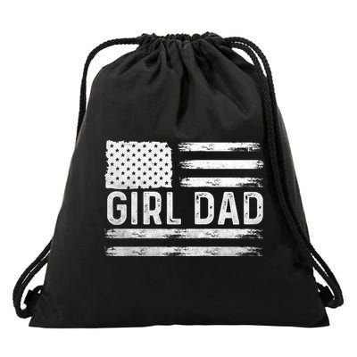 Girl Dad Proud FatherS Day Distressed Flag Apparel Drawstring Bag