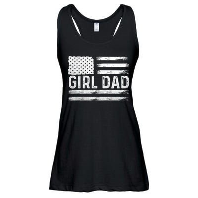 Girl Dad Proud FatherS Day Distressed Flag Apparel Ladies Essential Flowy Tank