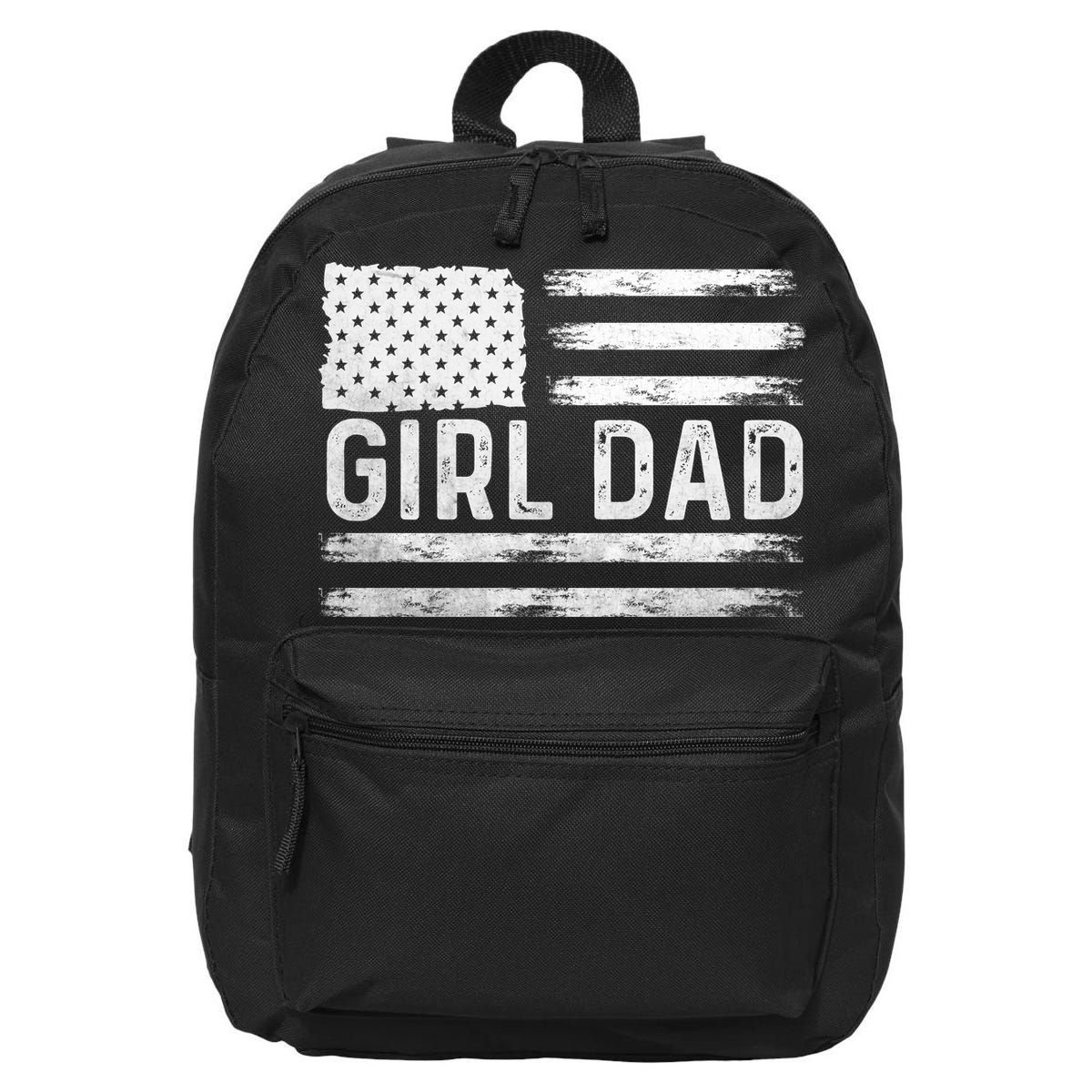 Girl Dad Proud FatherS Day Distressed Flag Apparel 16 in Basic Backpack