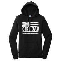 Girl Dad Proud FatherS Day Distressed Flag Apparel Women's Pullover Hoodie