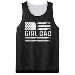 Girl Dad Proud FatherS Day Distressed Flag Apparel Mesh Reversible Basketball Jersey Tank