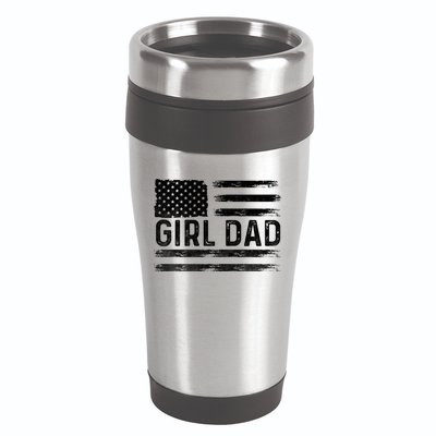 Girl Dad Proud FatherS Day Distressed Flag Apparel 16oz Travel Tumbler