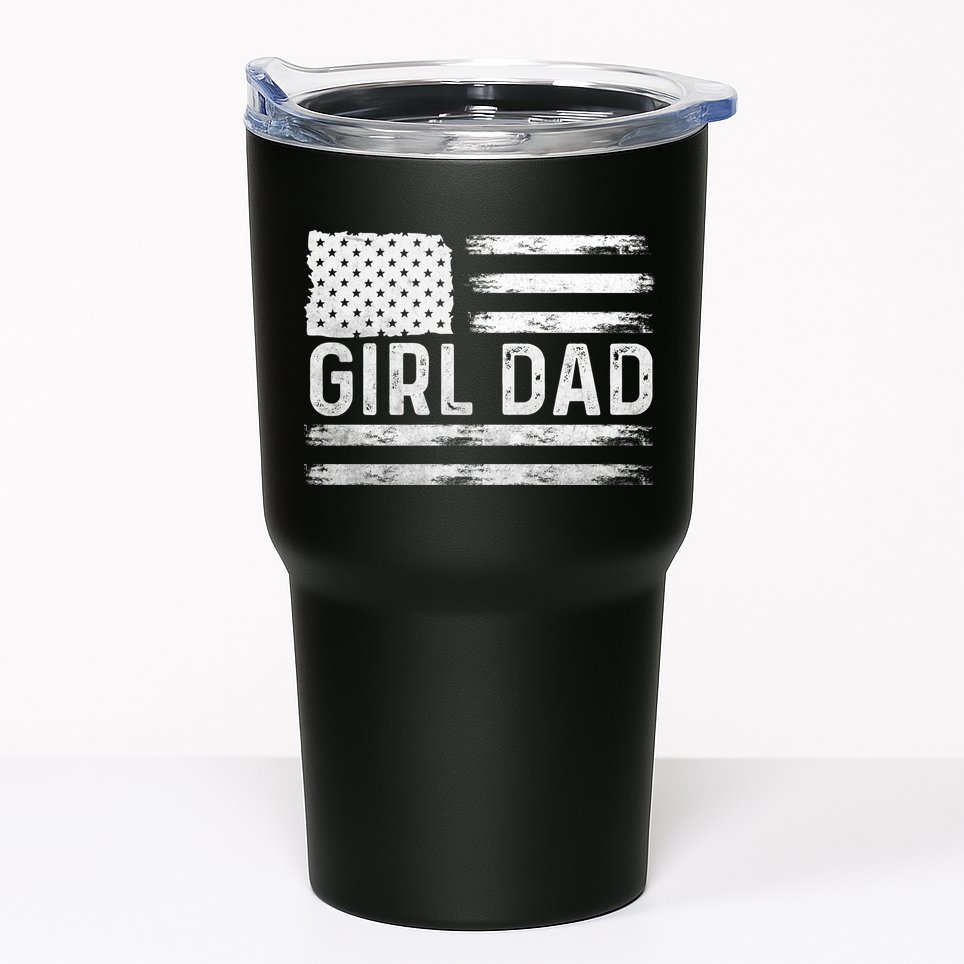 Girl Dad Proud FatherS Day Distressed Flag Apparel Tumbler