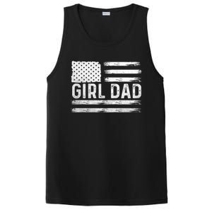 Girl Dad Proud FatherS Day Distressed Flag Apparel PosiCharge Competitor Tank