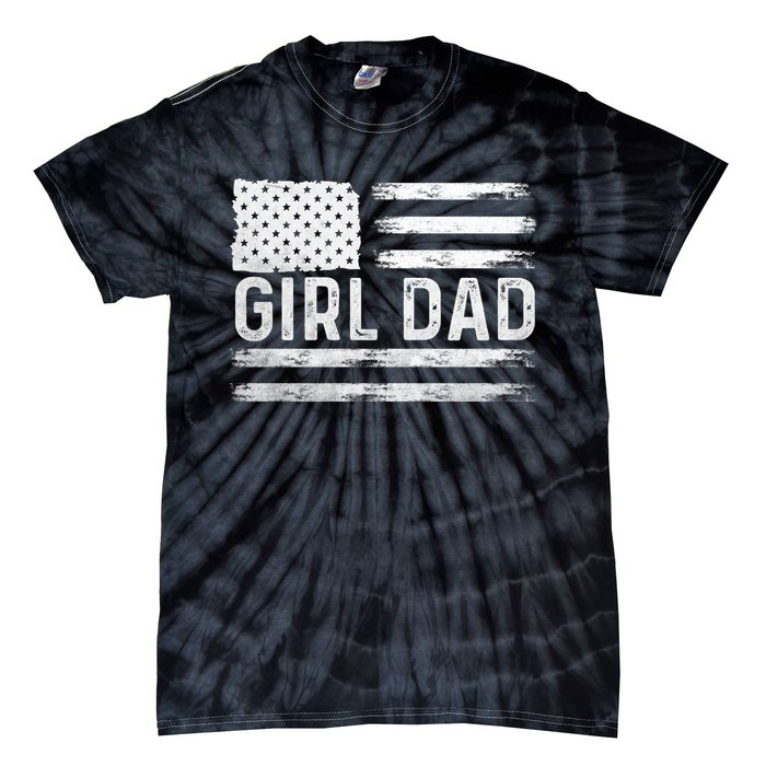 Girl Dad Proud FatherS Day Distressed Flag Apparel Tie-Dye T-Shirt