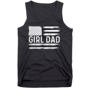 Girl Dad Proud FatherS Day Distressed Flag Apparel Tank Top