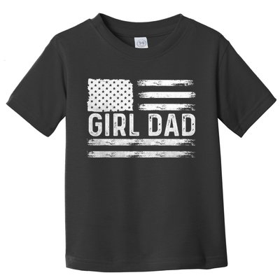 Girl Dad Proud FatherS Day Distressed Flag Apparel Toddler T-Shirt