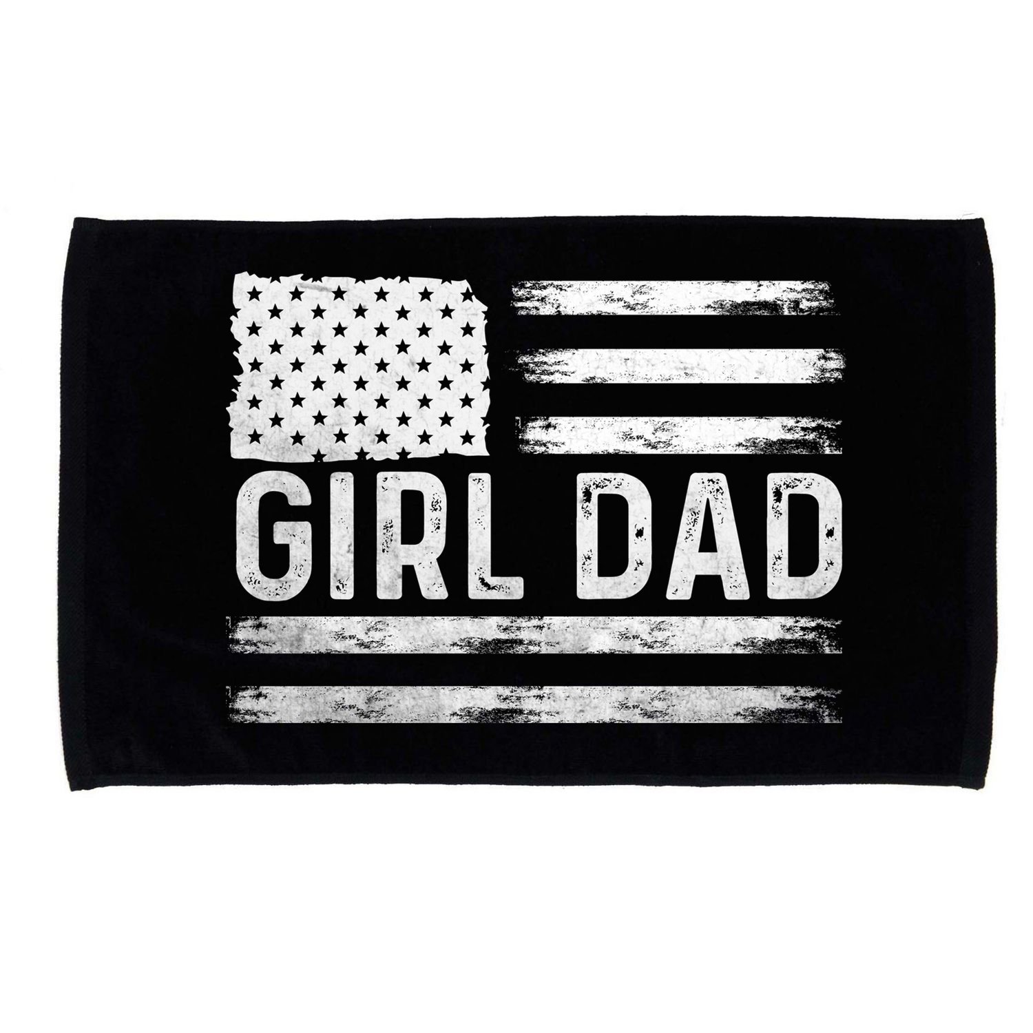 Girl Dad Proud FatherS Day Distressed Flag Apparel Microfiber Hand Towel