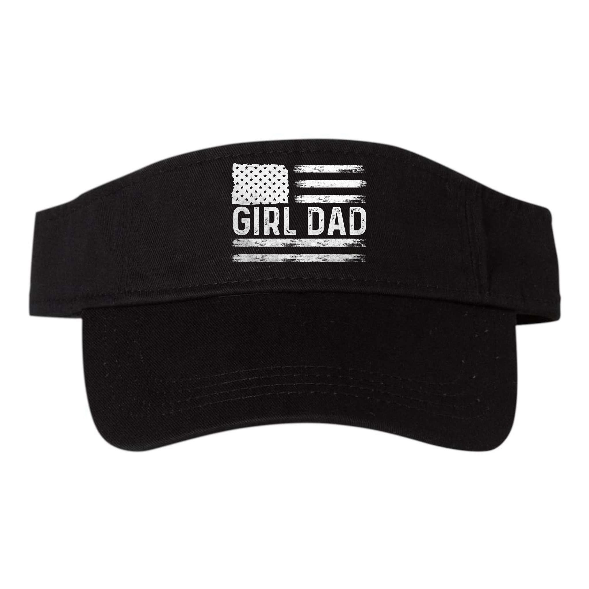Girl Dad Proud FatherS Day Distressed Flag Apparel Visor