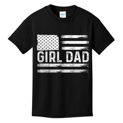 Girl Dad Proud FatherS Day Distressed Flag Apparel Kids T-Shirt