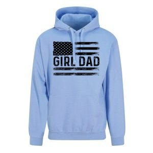 Girl Dad Proud FatherS Day Distressed Flag Apparel Unisex Surf Hoodie