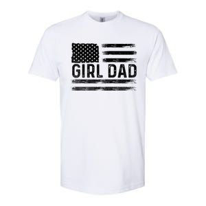 Girl Dad Proud FatherS Day Distressed Flag Apparel Softstyle CVC T-Shirt