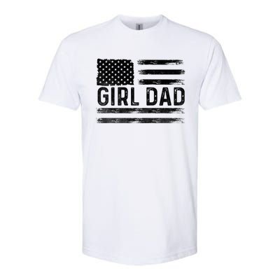 Girl Dad Proud FatherS Day Distressed Flag Apparel Softstyle® CVC T-Shirt